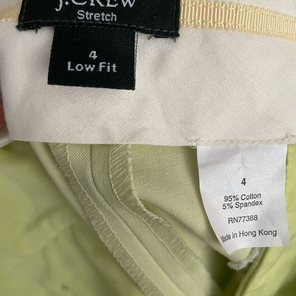 ⚡️ J Crew Stretch Light Lime Green Low Fit Capri Pants ~ Size 4 Low Fit ⚡️ - Picture 4 of 5